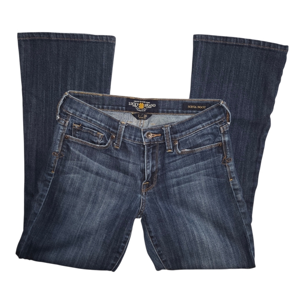 Lucky Brand Sofia mid rise boot Women's Blue Jeans 2/26